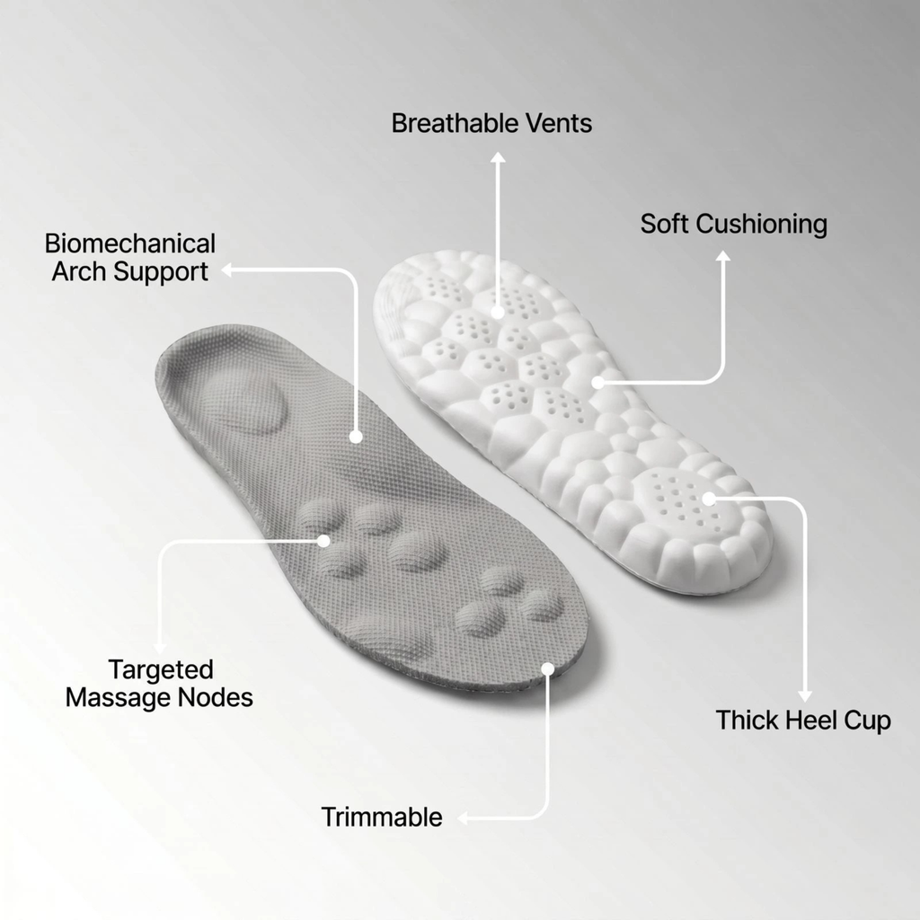 Semelles Orthopédiques 4D Massantes pour Confort et Soutien Plantaire