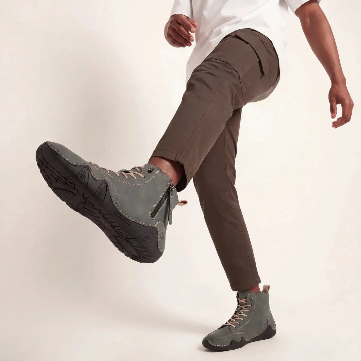 Chaussures Pieds-Nus Zippées Zero-Drop Cuir Vegan Déperlantes